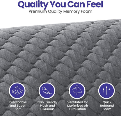 Sidney Sleep Adjustable Curved Pillows for Neck and Shoulder Support with Extra Shredded Fill - Cervical Contour Pillow for Side and Back Sleepers - Queen Size 19" x 29" CertiPUR-US Certified (White)