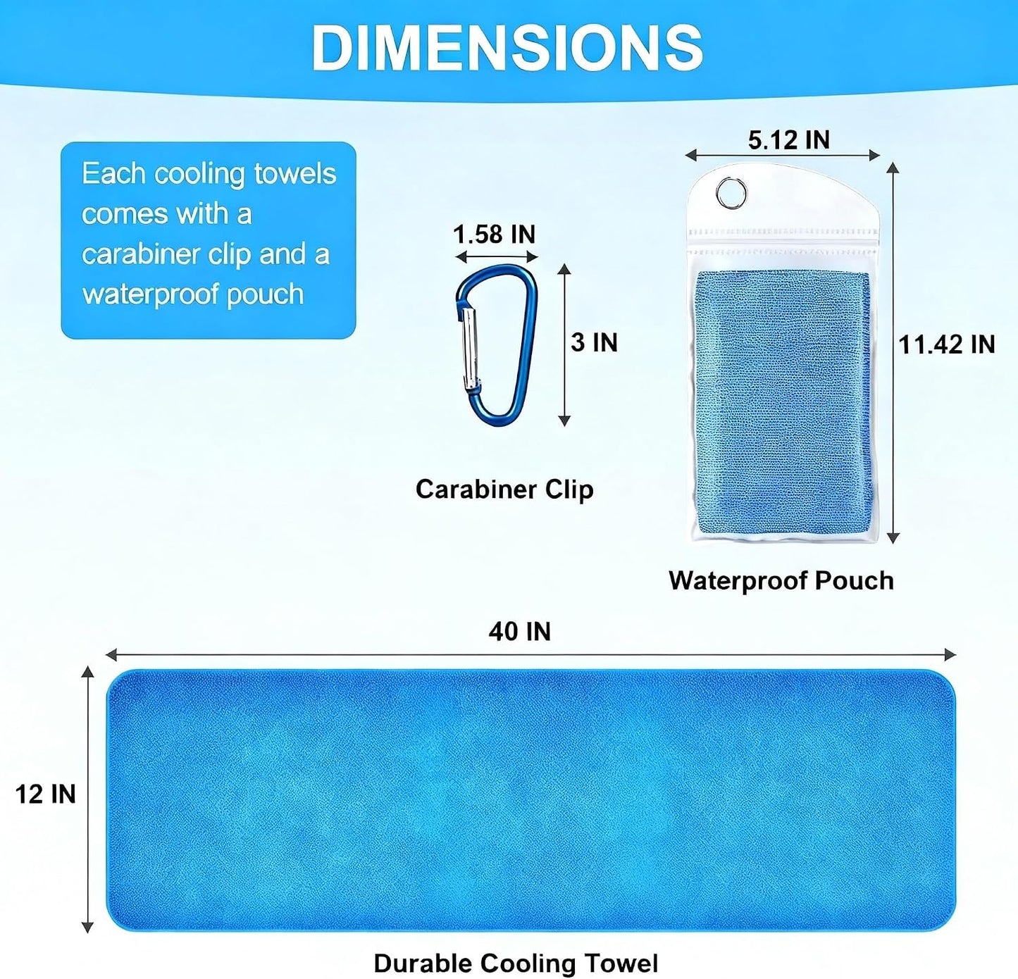 4 Pack Cooling Towels for Neck and Face(40"x12"), Cooling Neck Wraps, Ice Towel for Hot Weather, Soft Breathable Gym Towel, Cool Towel for Workout, Camping, Yoga, Sport, Running