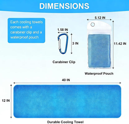 4 Pack Cooling Towels for Neck and Face(40"x12"), Cooling Neck Wraps, Ice Towel for Hot Weather, Soft Breathable Gym Towel, Cool Towel for Workout, Camping, Yoga, Sport, Running