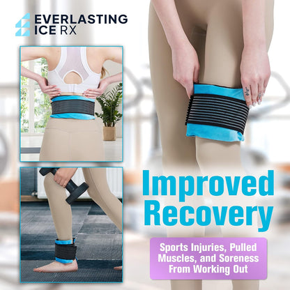 Gel Ice Packs for Injuries Reusable, Hot & Cold Gel Wrap (4 Pack), Adjustable & Flexible, Long Lasting Instant Compression for Back, Knees, Shoulders, Elbows, Neck, Foot & Ankle
