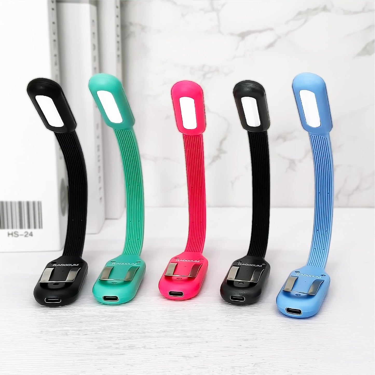 Slim Rechargeable Book Reading Light, Eye Caring LED with 4 Color Temperatures, Portable Clip on Book Light for Reading in Bed & Travelling. Prefect Elegant White Book Lover.(Black)