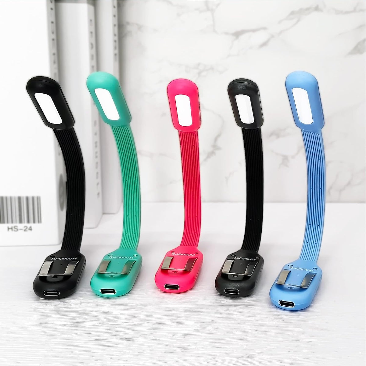 Rechargeable Book Light for Reading in Bed, 4 Color Temperatures Eye-Caring LED, Portable Clip On Reading Light with Magnetic Base, Hands-Free for Travel, Night Reading (Black)