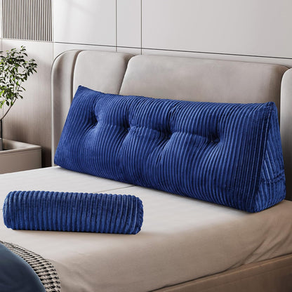 Z-hom Headboard Pillow, Wedge Backrest Cushion, Queen Size,NO Roll Pillow | Grey Triangular Backrest Cushion Equipped,NO Roll Pillow,Ideal for Reading,Sitting Up in Bed&Filling Headboard Gaps