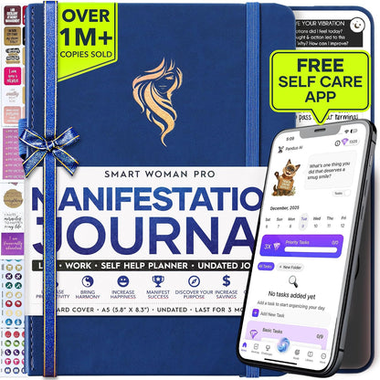 Freedom Mastery Daily Journal of Gratitude, Productivity & Habit Tracker | Undated 90-Day Planner with Daily Reflection, Mindfulness, Positivity, Vision Board & Stickers, Gratitude Journal for Women