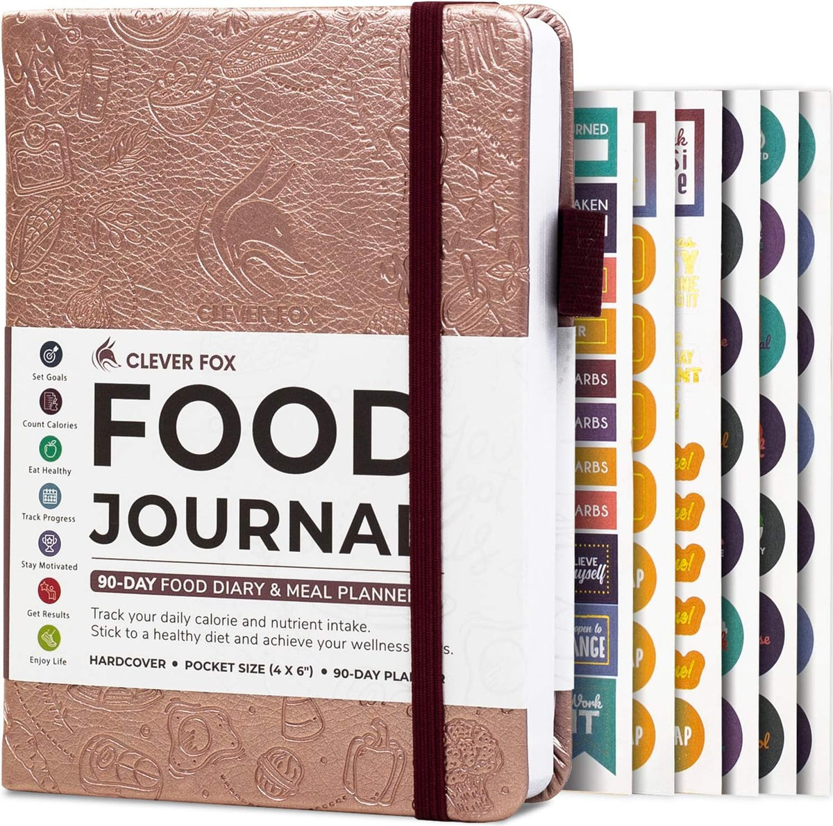 Clever Fox Food Journal for Women & Men, Weight Loss Tracker, Aquamarine