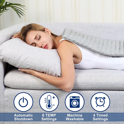 Electric Heating pad for Back Neck Shoulder Knee Arms Legs- Electric Heat Pads with 6 Heat Settings & Auto Shut Off Heat Heating Pad for Birthday Mother Father Girl Men Women