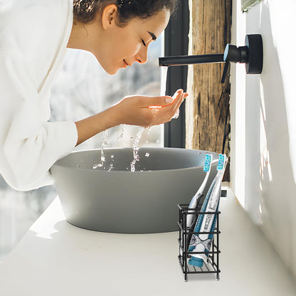 HBlife Toothbrush Holders for Bathroom, 5 Slots Silver Stainless Steel Bathroom Accessories Organizer