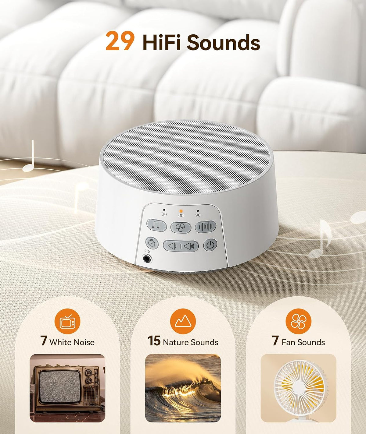 Dreamegg White Noise Machine, Sound Machine for Sleeping Baby, Kids, Adult