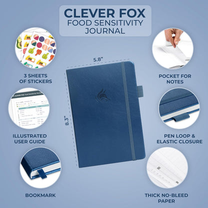 Clever Fox Food Sensitivity Journal & Symptom Diary, 8.5x11 Purple