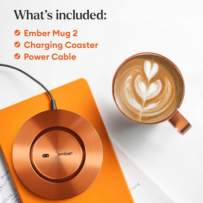 Ember Temperature Control 14oz Smart Mug 2, App-Controlled and Rechargeable Heated Coffee Cup Warmer with Intelligent LED Display, Sage Green.