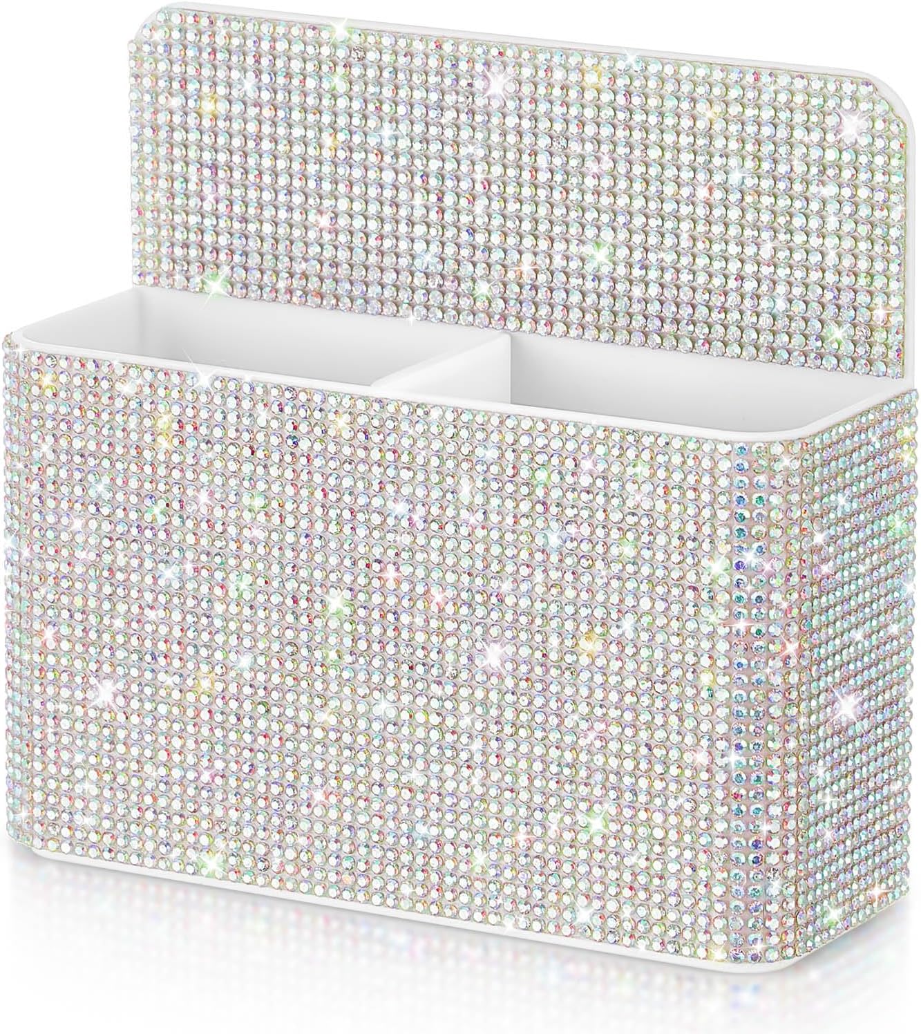 MotiMind Purple Locker Accessories for Girls, Bling Magnetic Pen Holder for Refrigerator, Back to School Rhinestone Marker Holder for Locker, Sparkly Gift for Student (Medium,Rhinestone)