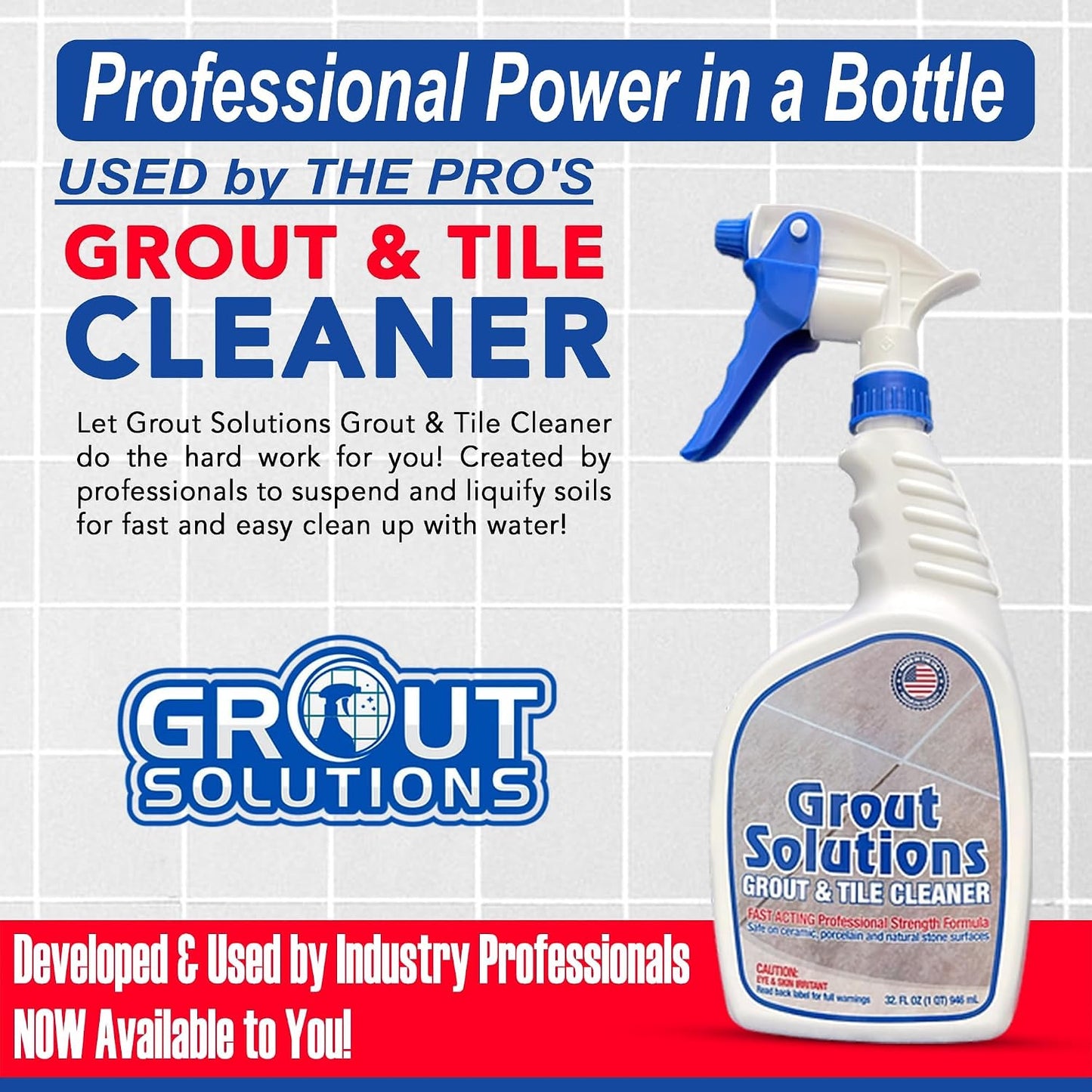 Professional Grout Brush Heavy-Duty Swivel Head with Stiff V-Shaped Bristles for Deep Cleaning Tile, Corners, Showers, Kitchens & Floors Without Scratching Fits Standard Thread Poles
