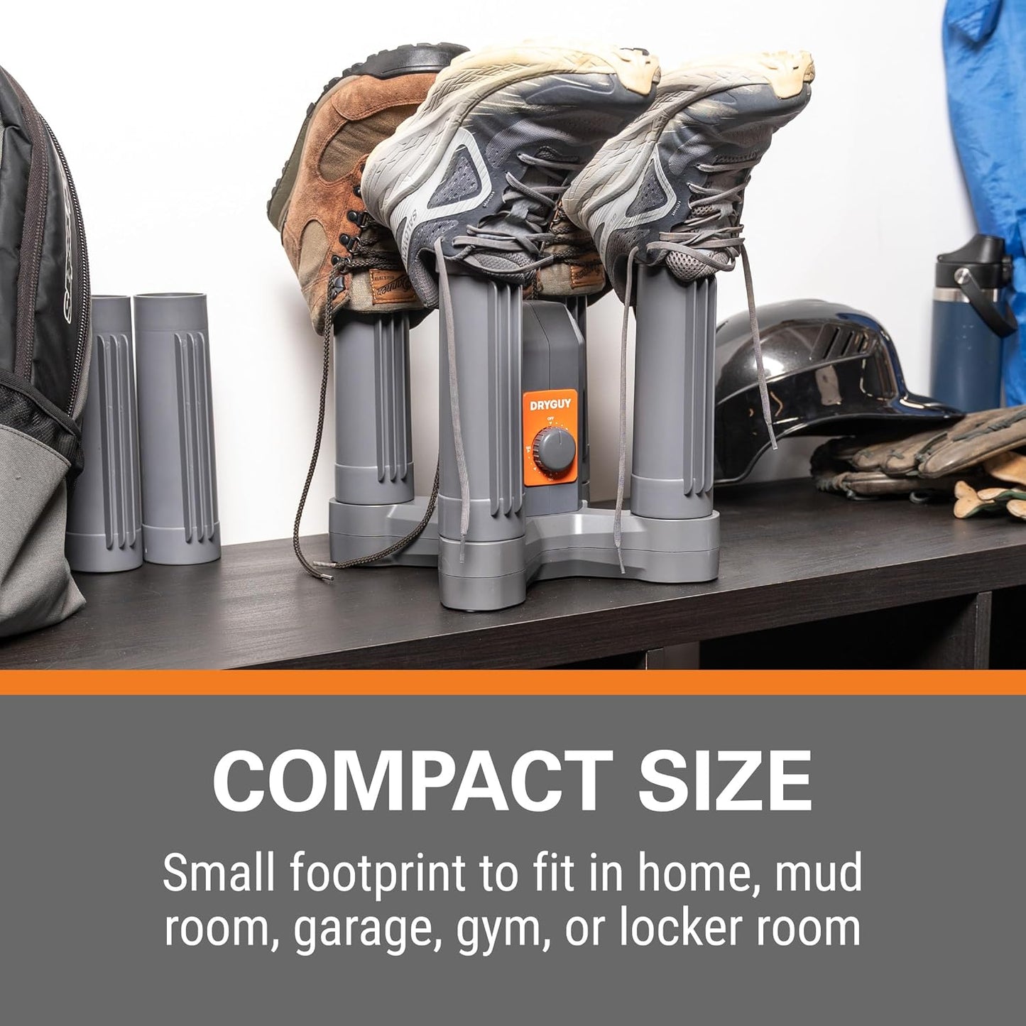DryGuy Shoe, Boot, Garment & Gear Electric Dryer, Quick Drying for Ski, Work, Sports Equipment – Energy Efficient, Odor Eliminating Design, Home or Garage Use,4 Port, Heat + Fan (Dry time: 1-3hrs)