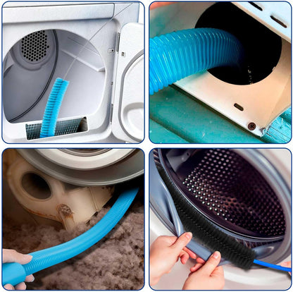 Dryer Vent Cleaner Kit,4 Pieces Dryer Lint Cleaner Vacuum Attachment & Brush Tool–Dryer Vent Cleaning Kit for Front Load,Dryer Lint Trap Cleaner with Hose,Dryer Vent Cleaner for Lint Removal (Black)