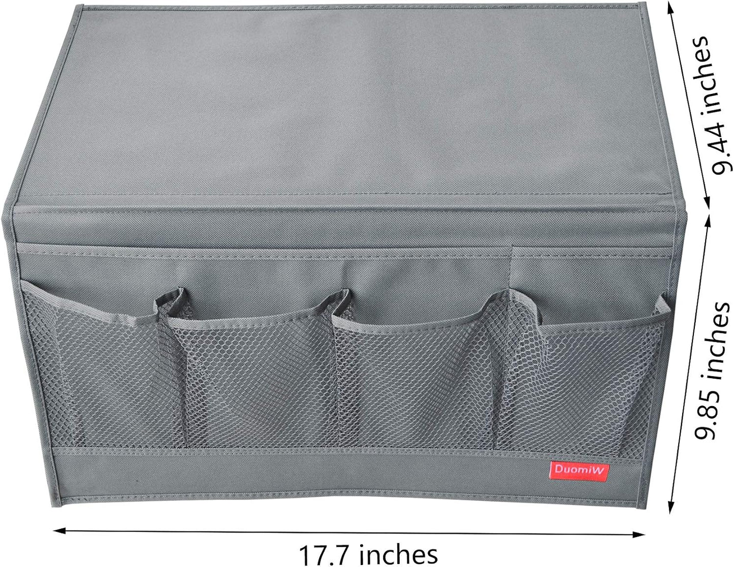 Bedside Storage Organizer, Bedside Caddy, Table Cabinet Storage Organizer, TV Remote Control, Phones, Magazines, Tablets, Accessories, Grey