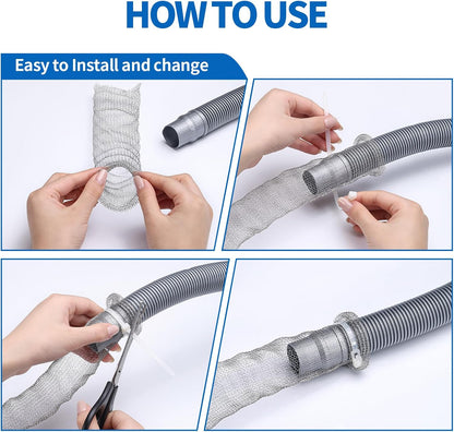 SUNHE YHK Lint Traps for Washing Machine, 40 Pieces | Stainless Steel Laundry Mesh Washer Hose Filter, 40 pcs Cable Ties, Catches Lint, Hair and Debris From Washer Drain Hoses