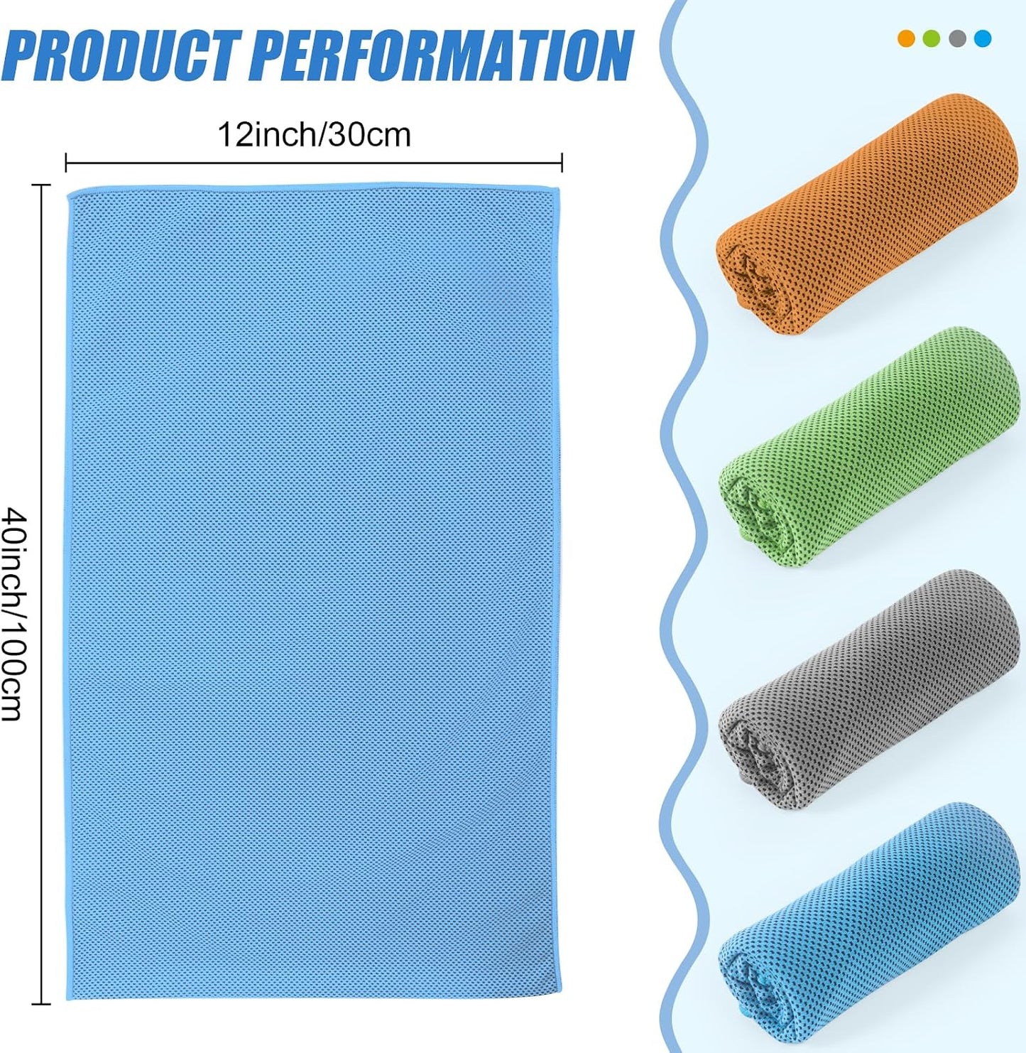 4 Pack Cooling Towels Wrap for Neck Face,Ice Cold Towel Rags Quick Dry for Gym Fitness Yoga Tennis Cycling Running Hiking Workout Sweat(Multicolor-02)