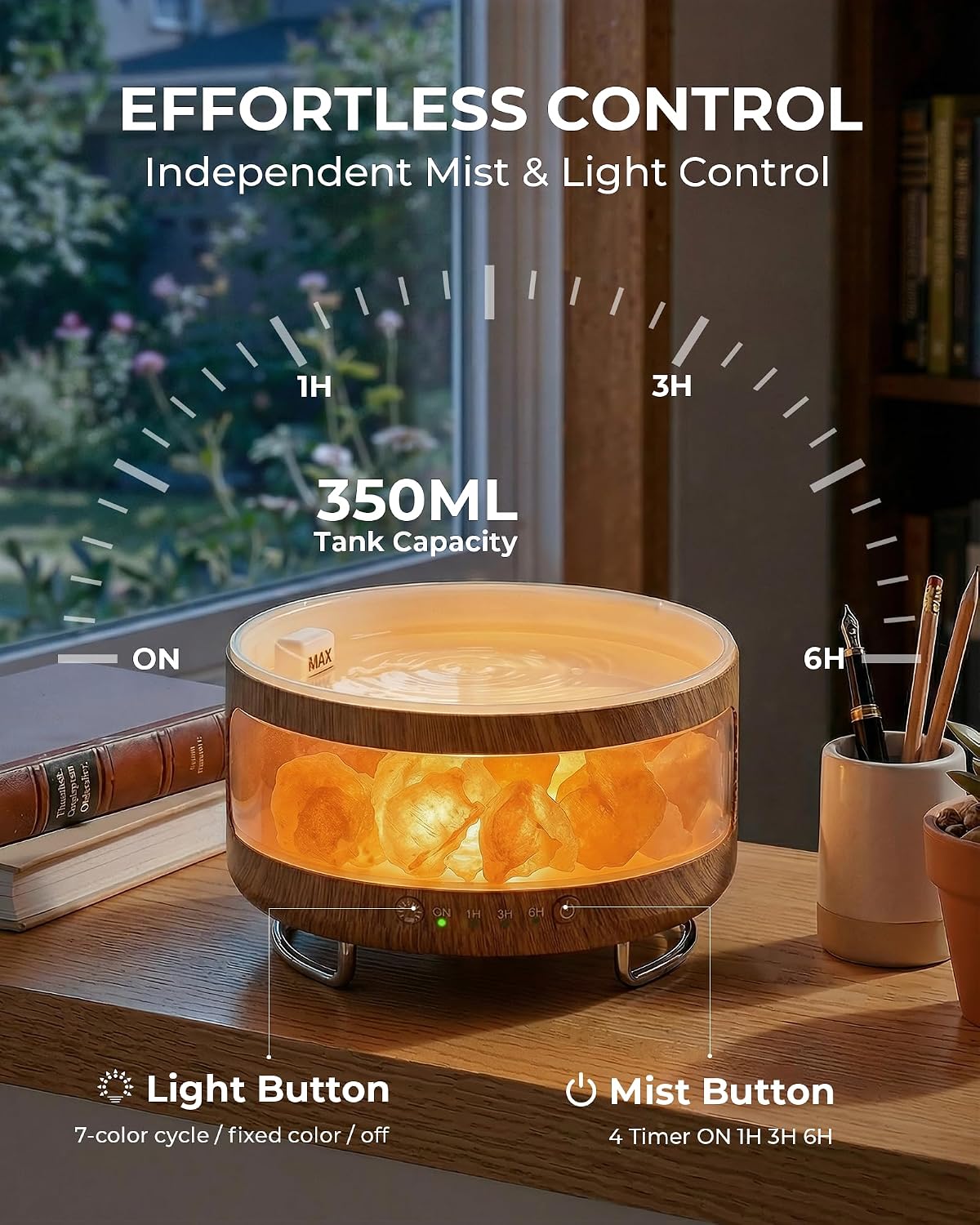 Essential Oil Diffuser with Himalayan Salt Lamp, Scent Diffusers for Home