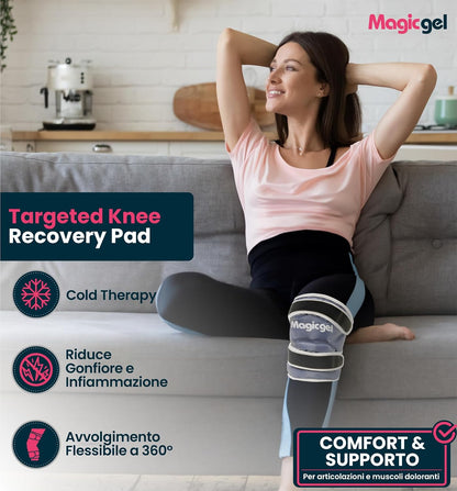 Magic Gel Elbow Ice Pack Wrap – Reusable Knee and Arm Sleeve - Hot & Cold Freeze Therapy Wrap for Targeted Areas – Compact Compression Fit for Knees, Calf, Joints, Tennis