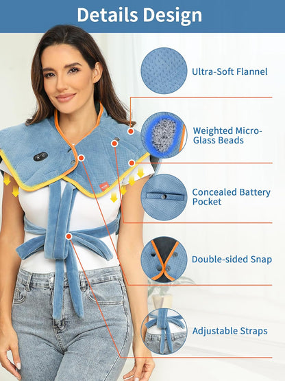Portable Cordless Heating Pad with Battery,Weighted Rechargeable Heat Pad