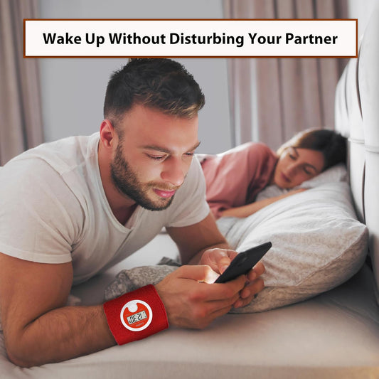 Coolfire - Vibrating Alarm Clock Sweatband, Silent Wake Yourself Up Wristband Vibrating Alarm Watch for Couples, Students, Easy to Set on User-Friendly App, Hearing Impaired, USB Chargeable