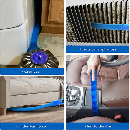 Sealegend Dryer Vent Cleaner Kit, Universal Vacuum Hose Attachment Blue | Upgraded Flexible Hose Without Whistling Noise, Fits Most Vacuums, Lint Removal Power for Dryer Vents & Tight Areas