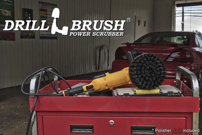 7in Boat Brush Variable Speed Polisher Attachment - Medium Yellow Bristles | Bathroom Accessories - Cleaning Supplies - Deck Scrub Brush - 5/8 x 11 Threaded Hub - Tile - Shower Cleaner - Flooring