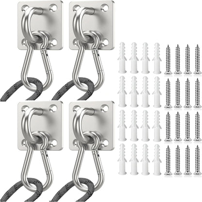 Stainless Steel Tie Out Mounted Wall Hook with Clip for Dog Up to 500lbs | for Small / Medium / Large Dog, Rust-resistant & Corrosion-resistant, Applicable to Concrete/Brick/Wood