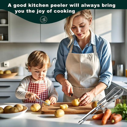 Potato Peelers for Kitchen, 2 Pcs, Just Like Mom's old steel Peeler | for Swivel,Metal,Original,Vegetable,Carrot,left and right handed