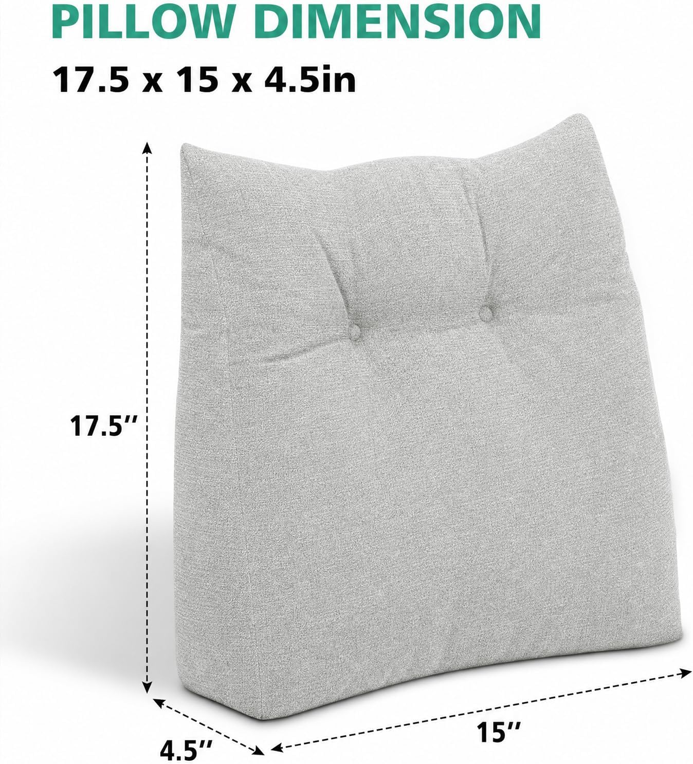 Shinnwa Lumbar Support Pillow for Office Chair, Memory Foam Back Support Pillow for Back Pain Relief, Car, Chair and Couch, 17.5x15x4.5in, Charcoal