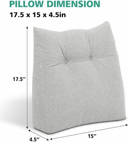 Shinnwa Lumbar Support Pillow for Office Chair, Memory Foam Back Support Pillow for Back Pain Relief, Car, Chair and Couch, 17.5x15x4.5in, Charcoal