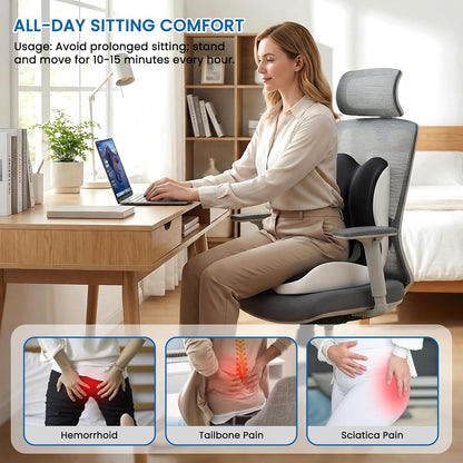 Car Seat Cushion Reducing Sciatica Pressure, Back & Tailbone Comfort