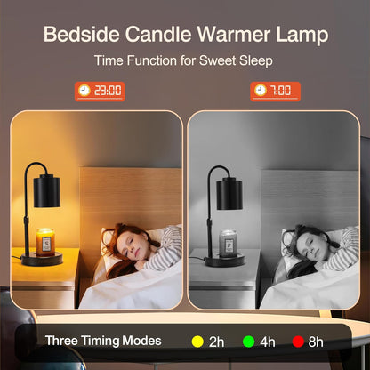 CASTLELIFE Candle Warmer Lamp with Timer & Dimmer, Height Adjustable Electric Wax Melt Warmer for Jar Candles, Gifts for Mom Home Decor, White