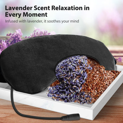 Ezona Heated Eye Mask, Warm Eye Compress Mask for Dry Eyes, Gray | USB Electric Eye Heating Pad, Temperature & Timer Control, Blepharitis, Sinus, Migraine, Stye, MGD Puffiness