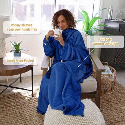 Catalonia Wearable Blanket with Sleeves for Women & Men, Fleece Wrap Throw | Cozy Sleeve Design for Hands-Free Comfort, Perfect for Reading, TV Time & Relaxing, Christmas & Birthday Gift