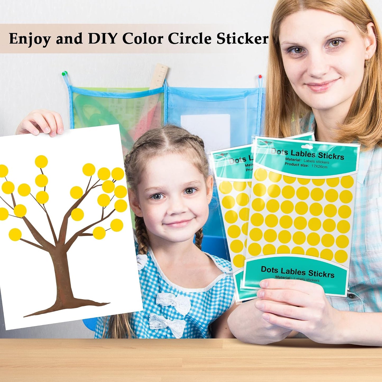 PARLAIM 1050 PCS Color Coding Labels Circle Dot Stickers,10 Color Style Colorful Coding Label Sticker for Office,Student Classroom