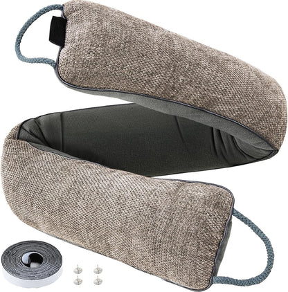 Weighted Door Draft Stopper, Grey, 32inch | Under Door Noise Blocker, Front Door Insulation, Weatherproof Strip, Energy Efficient