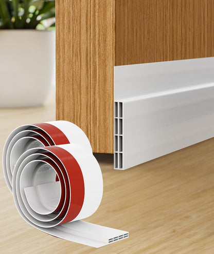 Everlasting Comfort (2 Pack) One-Sided Door Draft Stopper for Bottom of Doors - Premium Door Sweep, Quick Install Sound Proofing Strip Gap Filler, Noise Blocker for Home, Bedroom, Apartment - White