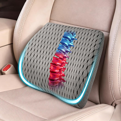 Lumbar Support Pillow for Car & Office Chair - High-Density Memory Foam Back Cushion for Sciatica & Lower Back Pain Relief - Non-Slip Support for Long Commutes & Desk Workers (Black)
