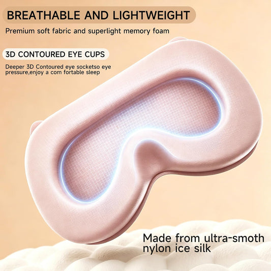 3D Blackout Sleep Mask, Memory Foam Eye Cover for Travel