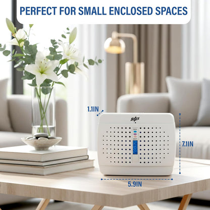 Mini Dehumidifier for Small Spaces – Rechargeable Silica Gel Dehumidifier – Reusable Moisture Absorber for Closet, Wardrobe, Drawer, Car, RV & Storage – Cordless Use After Charging