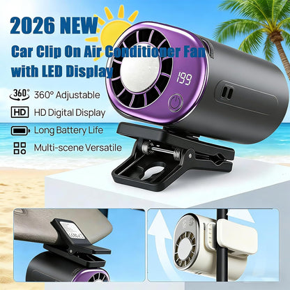 Clip On Air Conditioner Fan, 199 Speeds & 16°C Cooling (Purple)
