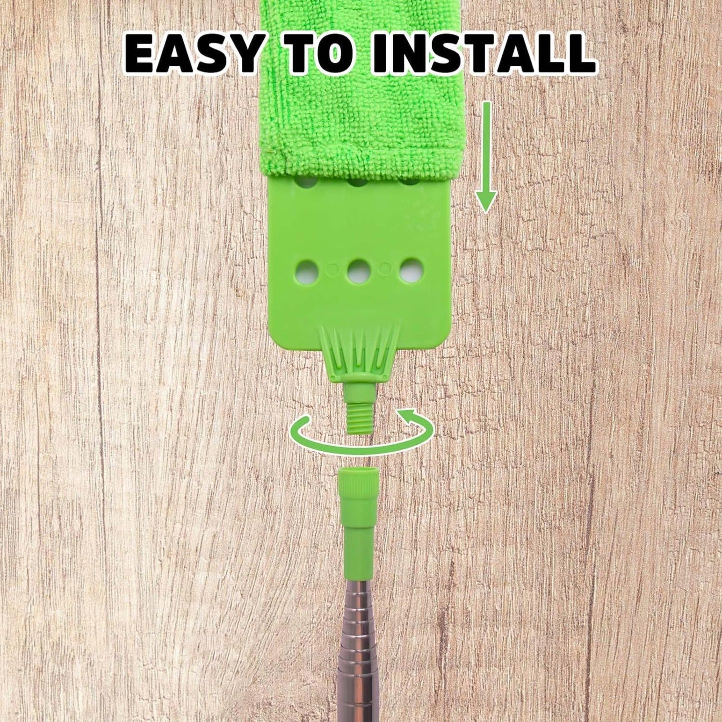 Flat Gap Dust Cleaner with Extendable Pole, Bafezoze Retractable Under Appliance Duster with 2 Washable Microfiber Pads, Slim Flexible Gap Mop for Cleaning Under Bed Sofa Cabinet Refrigerator Gray