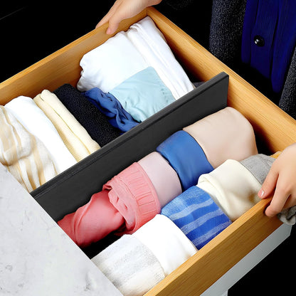 Utoplike 4 Pcs Bamboo Kitchen Drawer Dividers, Large Drawers Organizers | Adjustable Spring Loaded Expandable Organization, Works in Dresser, Bathroom, Bedroom, Office, Fit 17.8"-20.6" Drawer, 2.4"H