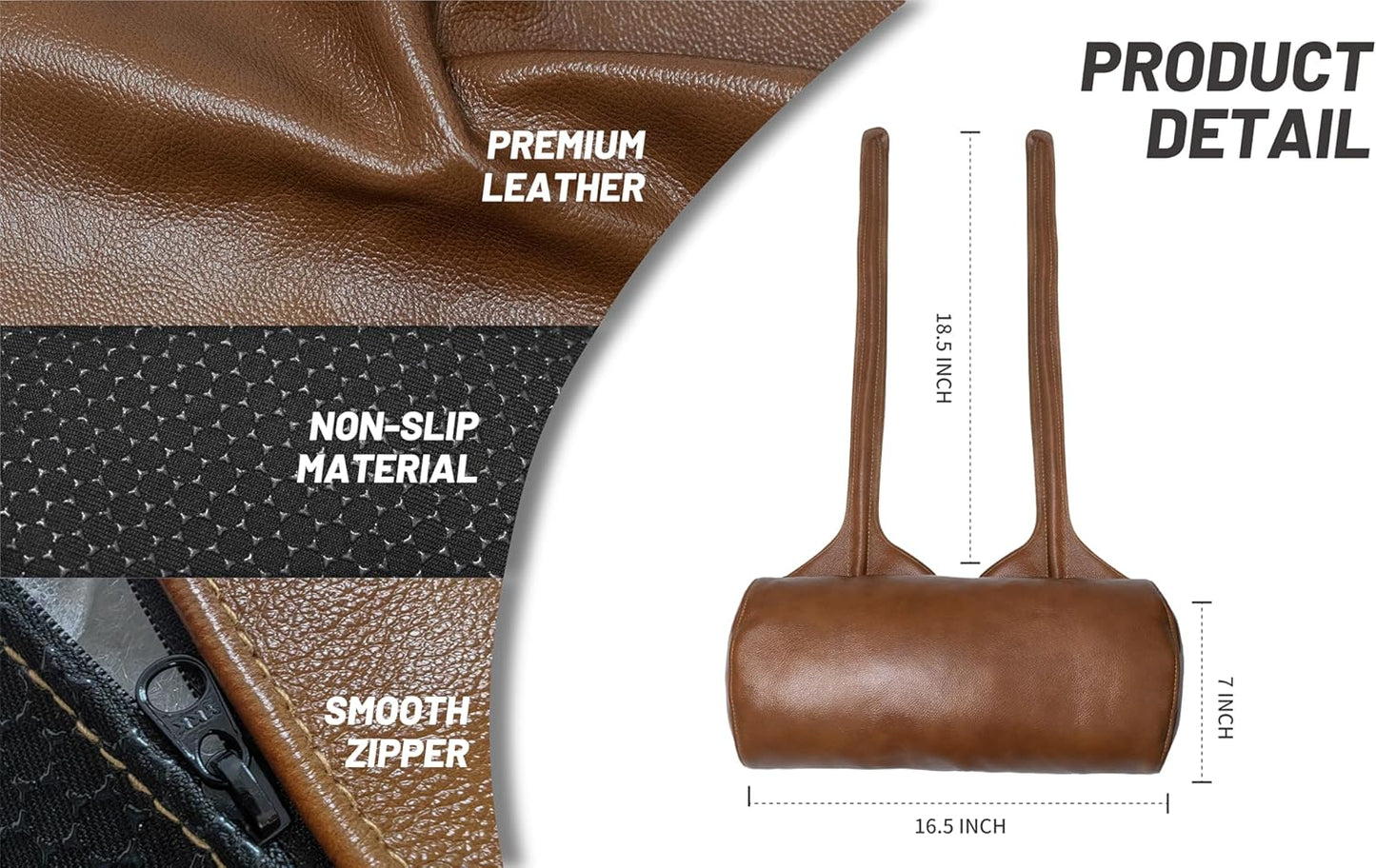 BOWERBIRD Genuine Leather Recliner Head Pillow-Head and Neck Pillow-Headrest Cushion for Neck Pain Relief and Cervical Support