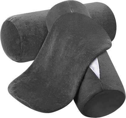 Remerry 2 Pcs 16 x 6 Inches Velvet Neck Roll Pillow Cover with Zipper, Soft Bolster Pillowcases for Cylindrical Pillow (Cover Only, Bolster Not Included)(Navy Blue)