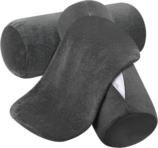 Remerry 2 Pcs 16 x 6 Inches Velvet Neck Roll Pillow Cover with Zipper, Soft Bolster Pillowcases for Cylindrical Pillow (Cover Only, Bolster Not Included)(Navy Blue)