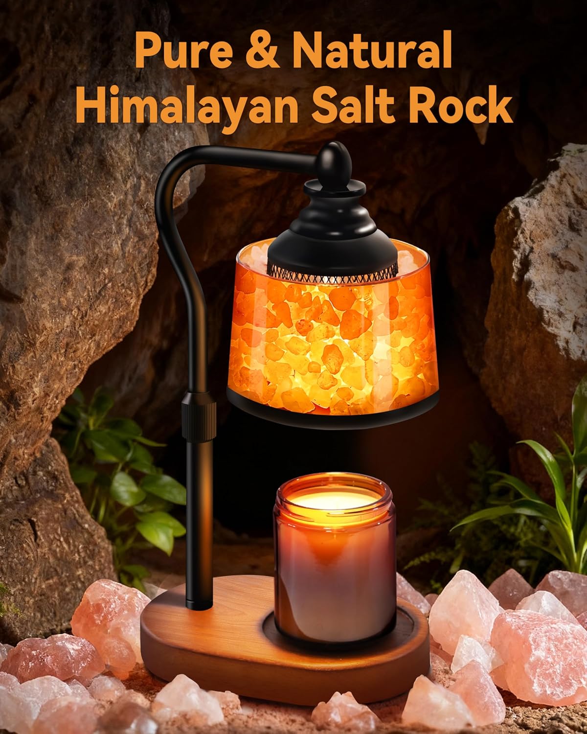 3-in-1 Candle Warmer Lamp with Himalayan Salt & Diffuser