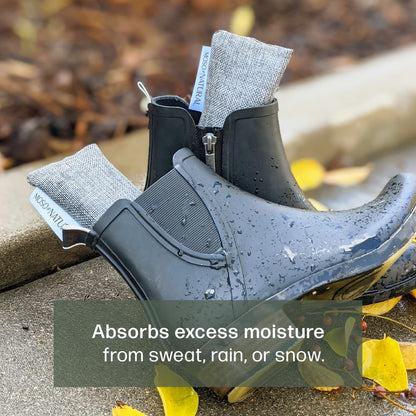 Moso Natural Shoe Deodorizer Inserts, Charcoal Odor Absorber for Shoes, Gym Bag & Boot Deodorizer, Unscented Shoe Odor Elimination, Air Purifying Bags, Lasts 2 Years (2 Bags)
