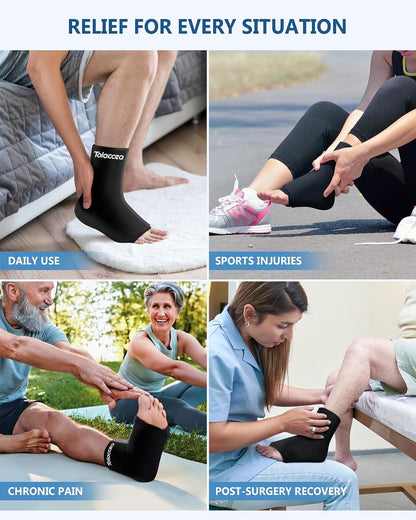 Ankle Foot Ice Pack Wrap for Injuries, Reusable Gel Ice Pack for Hot & Cold Therapy, Cold Therapy Compression Sleeve for Achilles Tendonitis,Plantar Fasciitis,Swelling,Sprained,Pain Relie